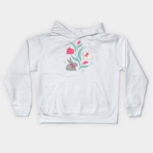 Bunny floral pattern Kids Hoodie